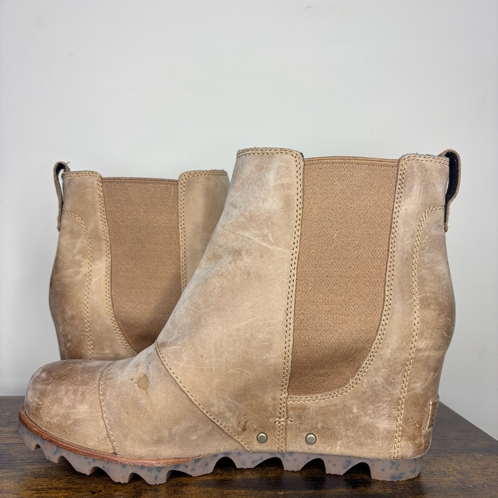 Sorel Lea Wedge Joan Of Arctic Elk Womens Bootie Ankle Shoe Size 8 Brown - Picture 4 of 8